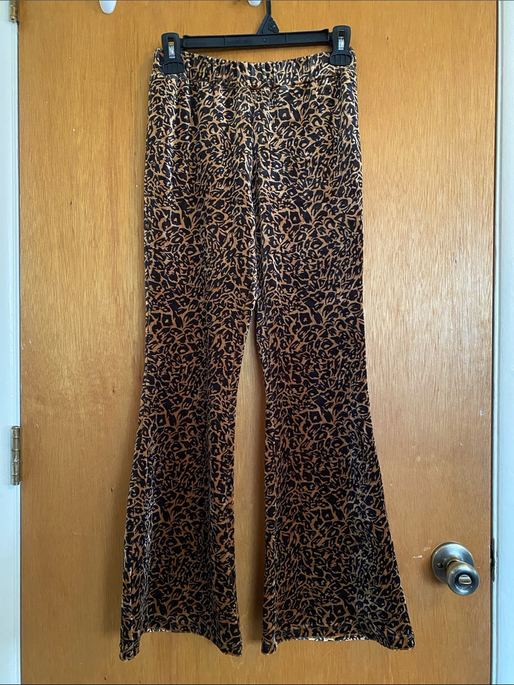 Volcom Leopard Print Boot Cut Pants in Brown and Black